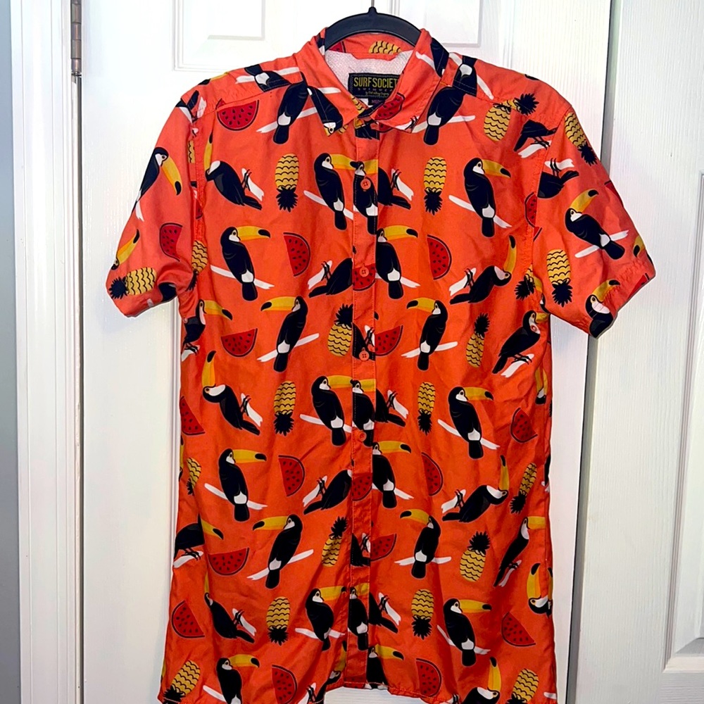 Men's Surf Society Swim wear Shirt, Size Medium